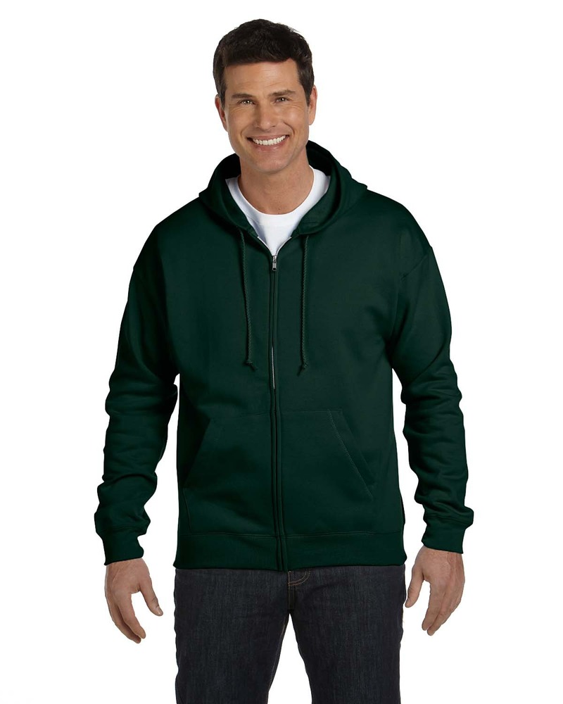Hanes P180 EcoSmart ® Full-Zip Hooded Sweatshirt Front Fullsize"