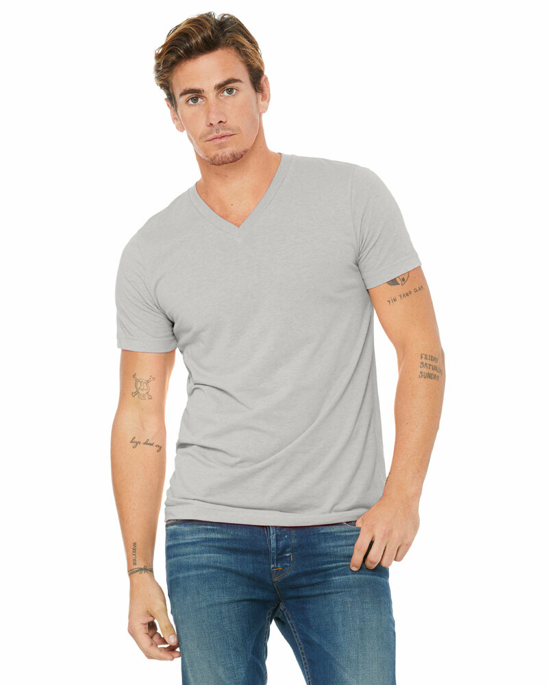 bella + canvas 3005 unisex jersey short-sleeve v-neck t-shirt Front Fullsize