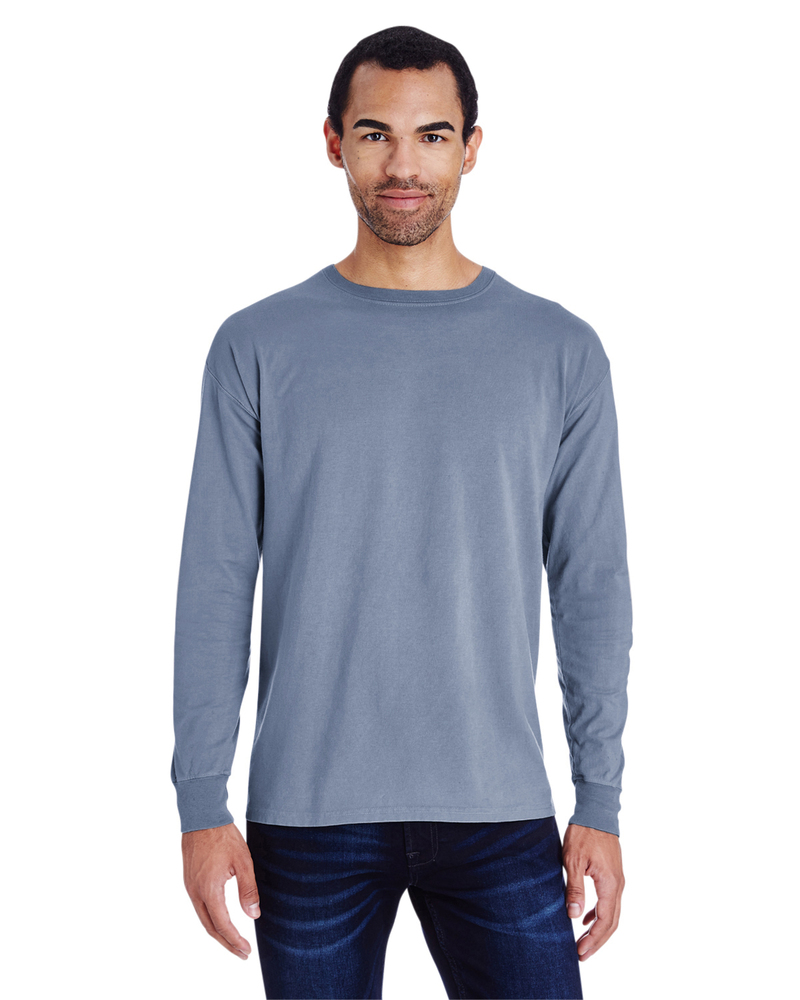 comfortwash by hanes gdh200 unisex garment-dyed long-sleeve t-shirt Front Fullsize