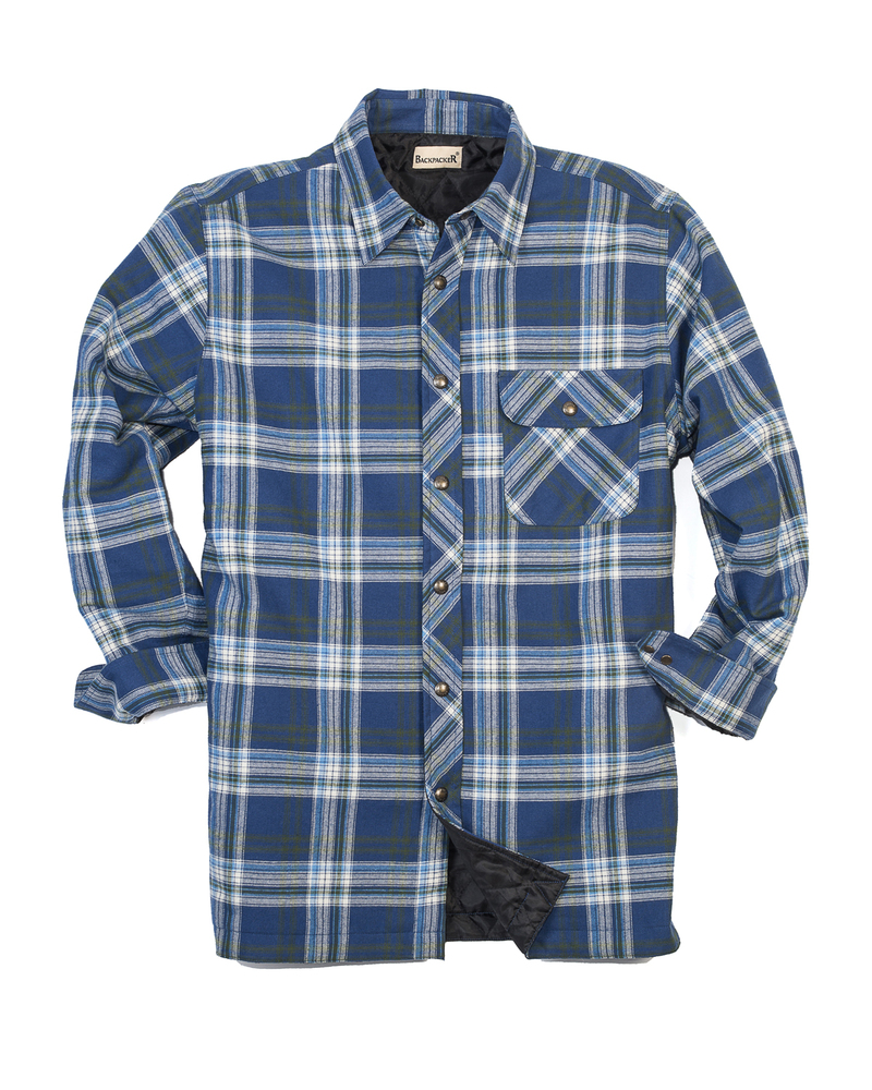 backpacker bp7002t men's tall flannel shirt jacket with quilt lining Front Fullsize