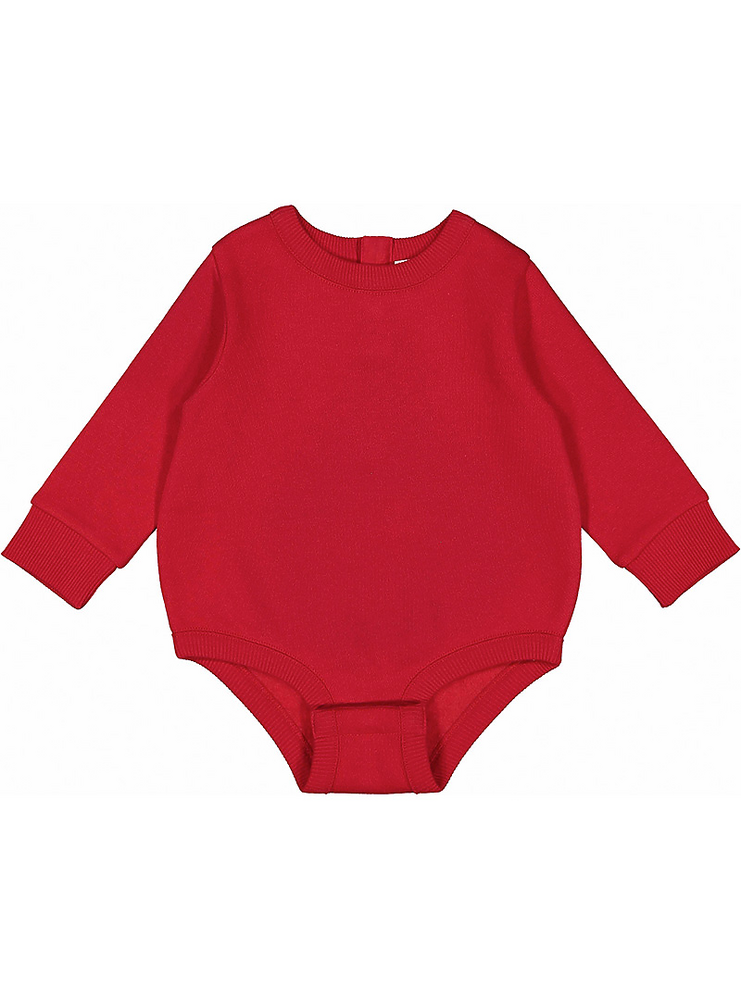 Rabbit Skins 3421 Infant Lng Slv Fleece Bodysuit Front Fullsize"