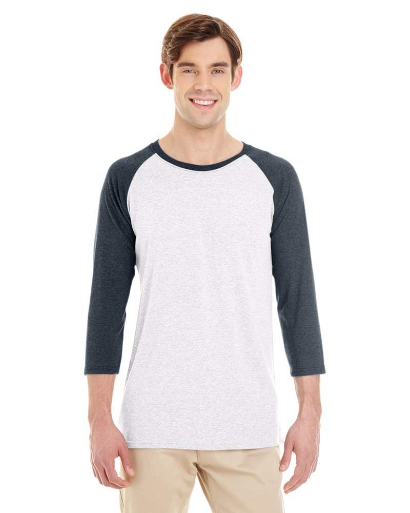 Jerzees 601RR Adult 4.5 oz. TRI-BLEND Baseball Raglan Front Fullsize"