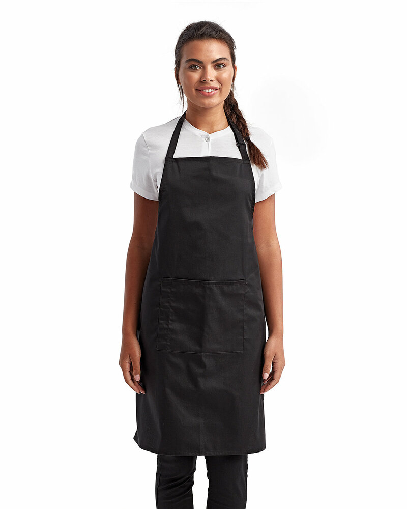 artisan collection by reprime rp154 unisex 'colours' recycled bib apron with pocket Front Fullsize