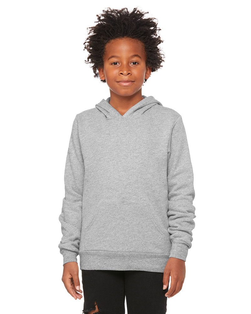 bella + canvas 3719y youth sponge fleece pullover hooded sweatshirt Front Fullsize