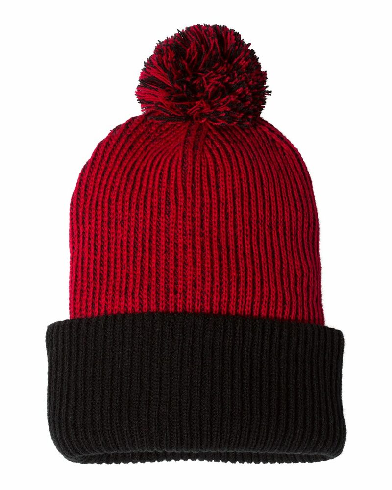Sportsman SP70 12" Knit Speckled Pom-Pom Beanie Front Fullsize"