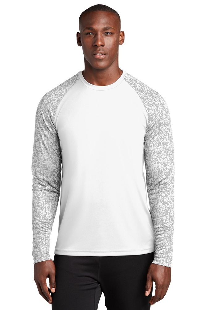 sport-tek st460ls long sleeve digi camo tee Front Fullsize