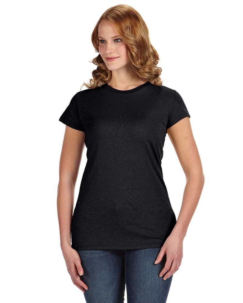 j america ja8138 ladies' glitter t-shirt Front Fullsize