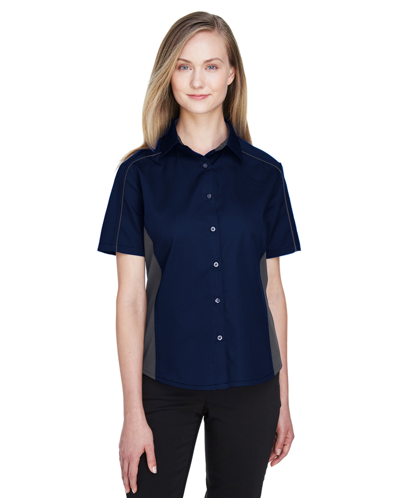 North End 77042 Ladies' Fuse Colorblock Twill Shirt Front Fullsize"