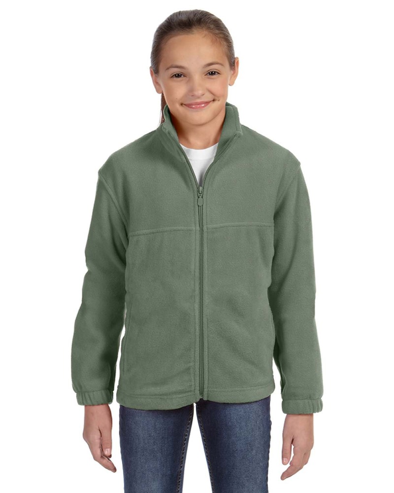 Harriton M990Y Youth 8 oz. Full-Zip Fleece Front Fullsize"