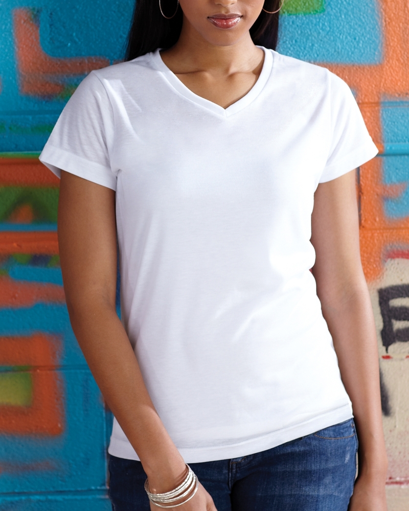 sublivie 1507 ladies' v-neck sublimation t-shirt Front Fullsize