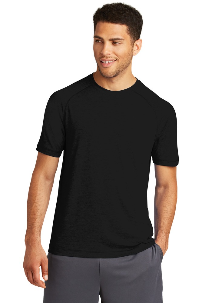 sport-tek st400 posicharge ® tri-blend wicking raglan tee Front Fullsize