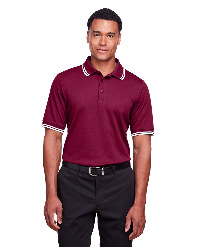 Devon & Jones DG20C Men's CrownLux Performance™ Plaited Tipped Polo Front Fullsize"