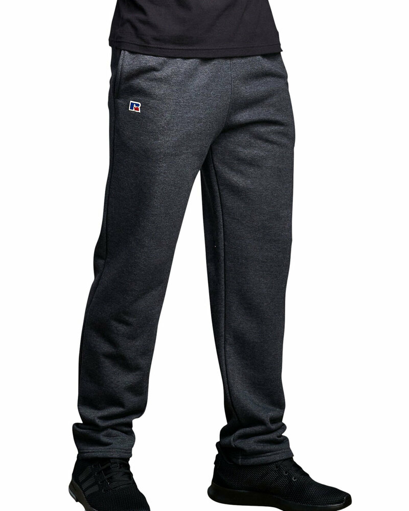 russell athletic 82ansm cotton rich open bottom sweatpants Front Fullsize