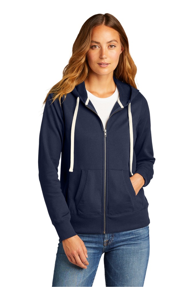 District DT8103 Women's Re-Fleece ™ Full-Zip Hoodie Front Fullsize"