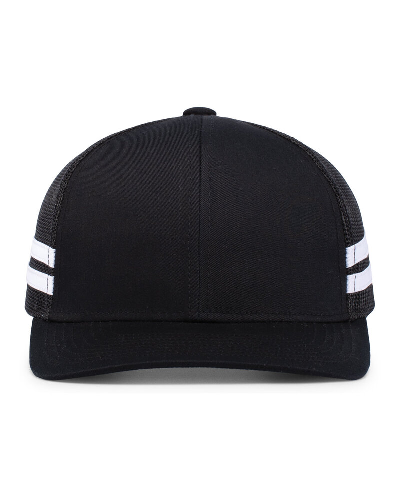 pacific headwear p115 low-profile stripe trucker cap Front Fullsize