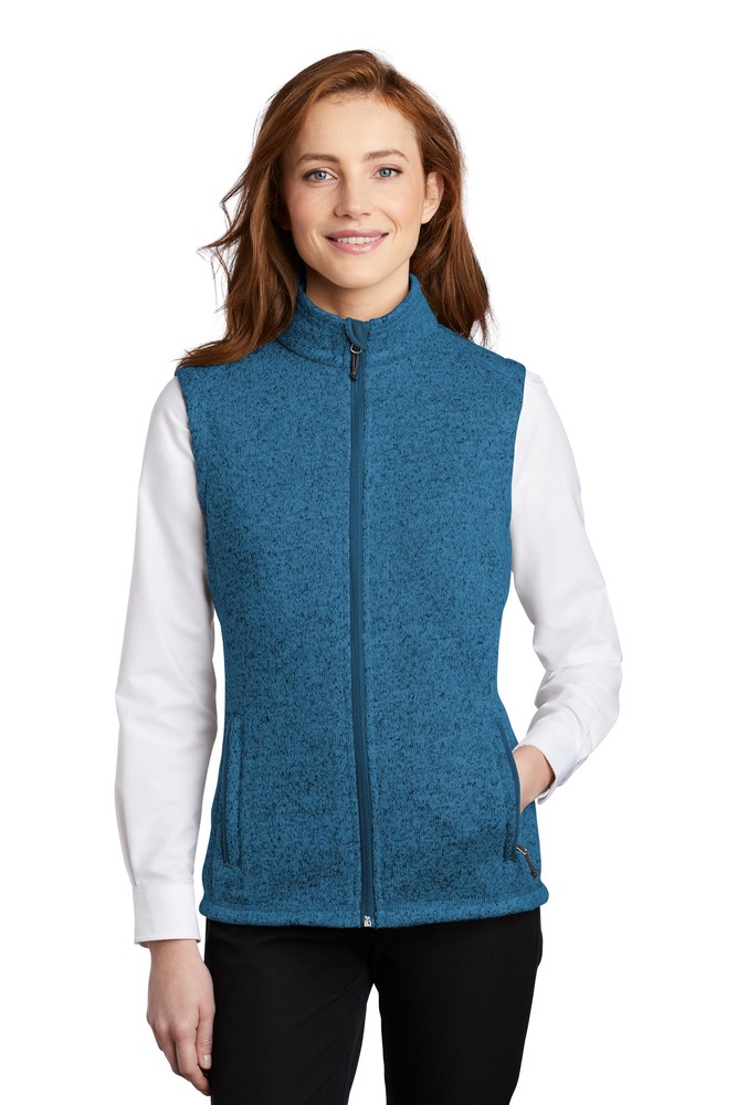 port authority l236 ladies sweater fleece vest Front Fullsize