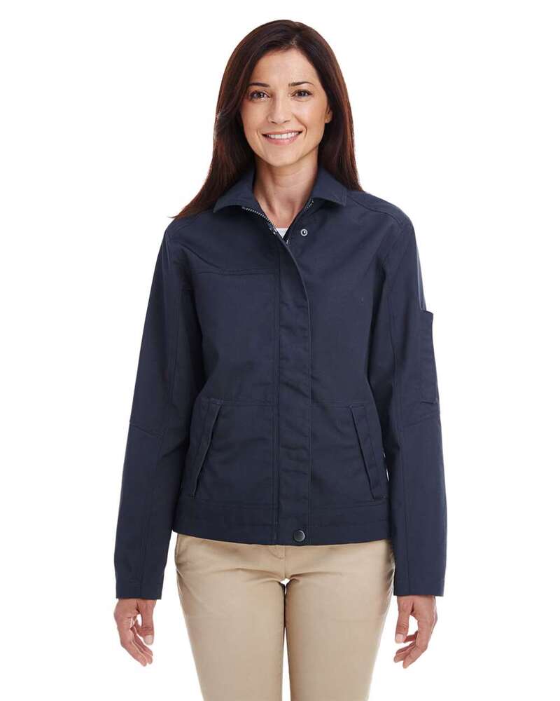Harriton M705W Women's Auxiliary Canvas Work Jacket Front Fullsize"