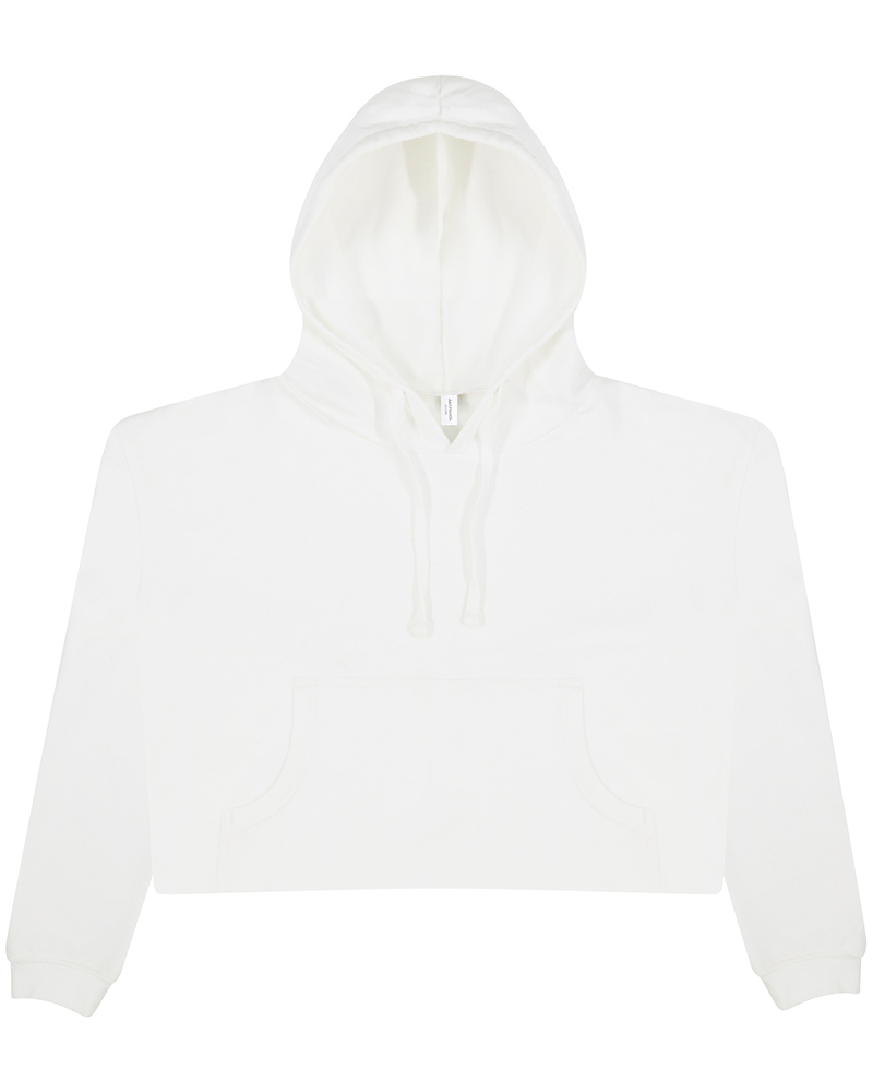 just hoods by awdis jha016 ladies' girlie cropped hooded fleece with pocket Front Fullsize