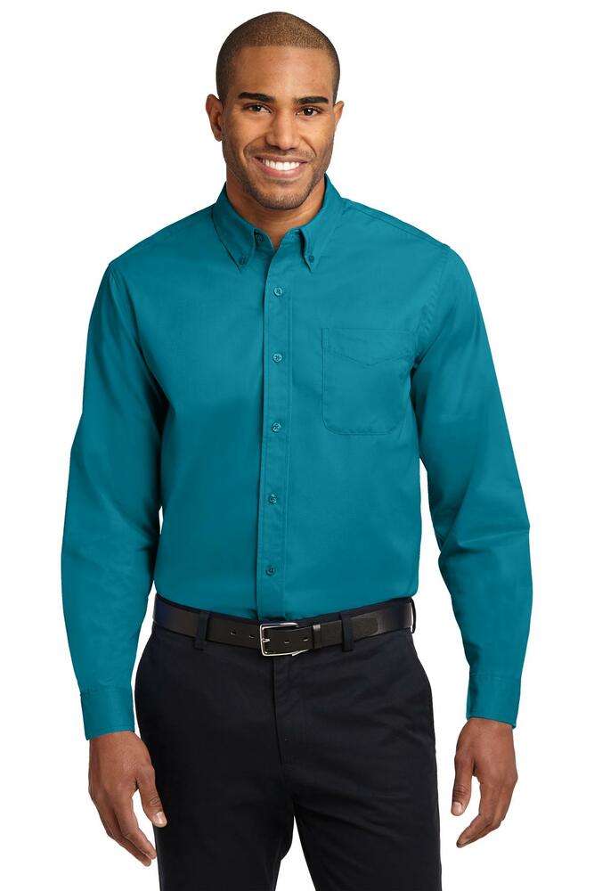 Port Authority S608ES Extended Size Long Sleeve Easy Care Shirt Front Fullsize"