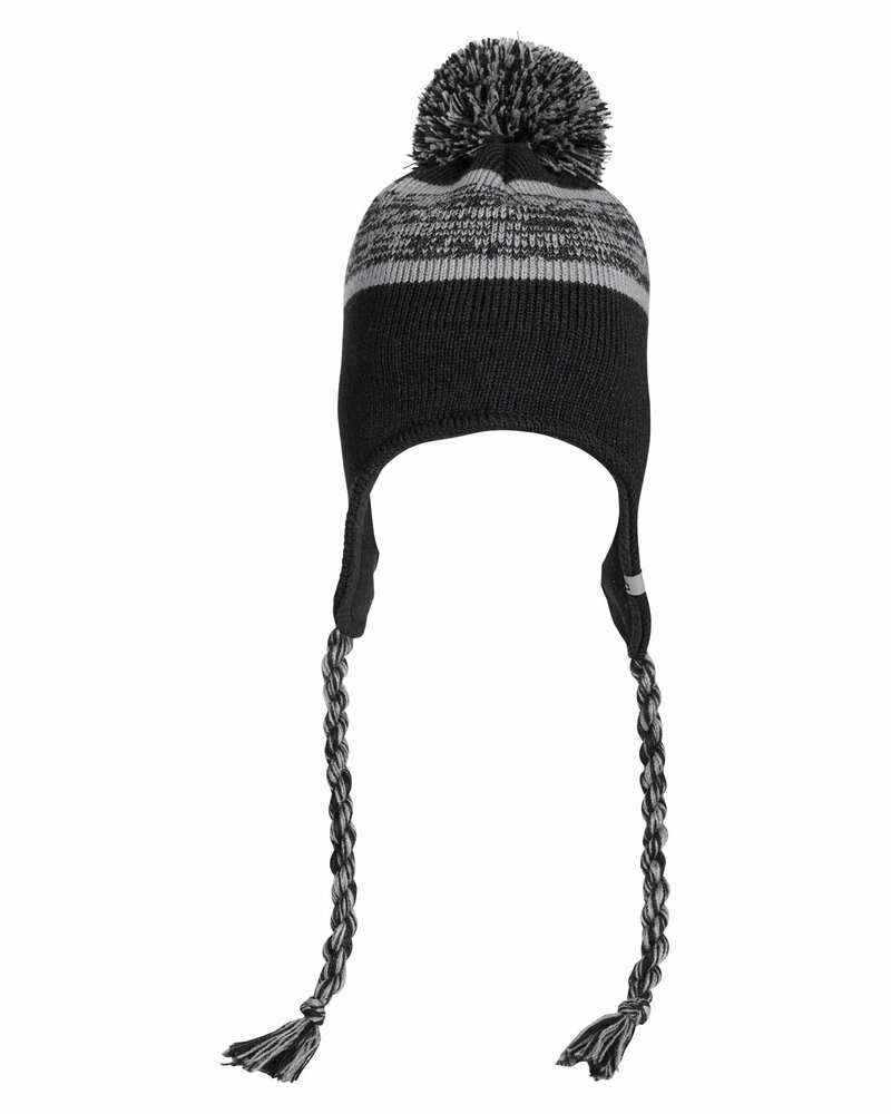 j america 5007ja backcountry knit pom hat Front Fullsize