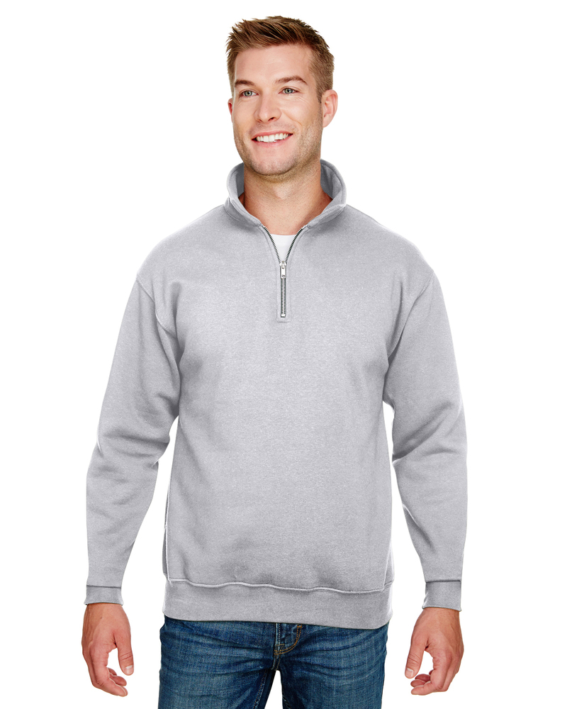 bayside ba920 unisex 9.5 oz., 80/20 quarter-zip pullover sweatshirt Front Fullsize