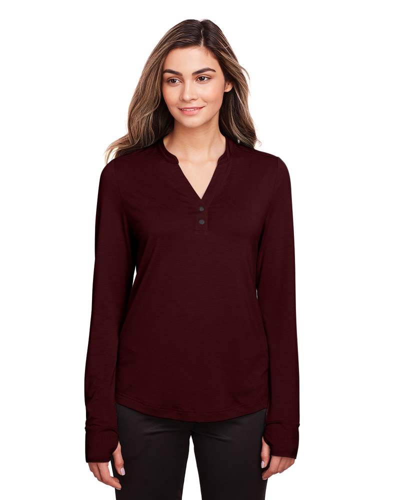 North End NE400W Ladies' Jaq Snap-Up Stretch Performance Pullover Front Fullsize"