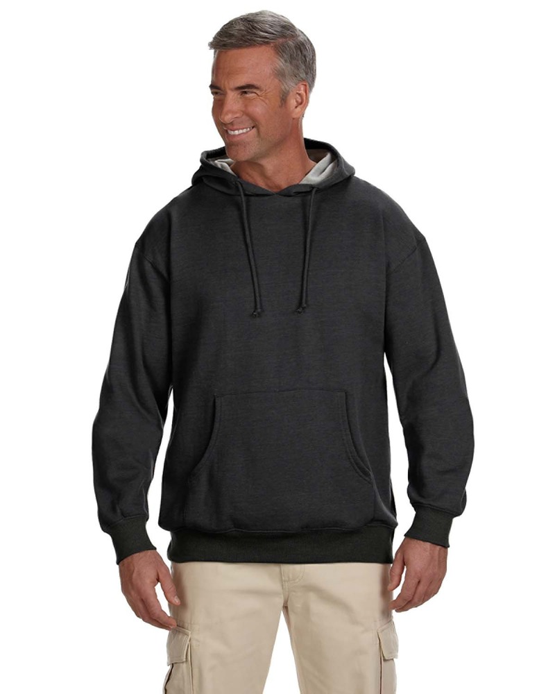 econscious ec5570 adult 7 oz. organic/recycled heathered fleece pullover hood Front Fullsize
