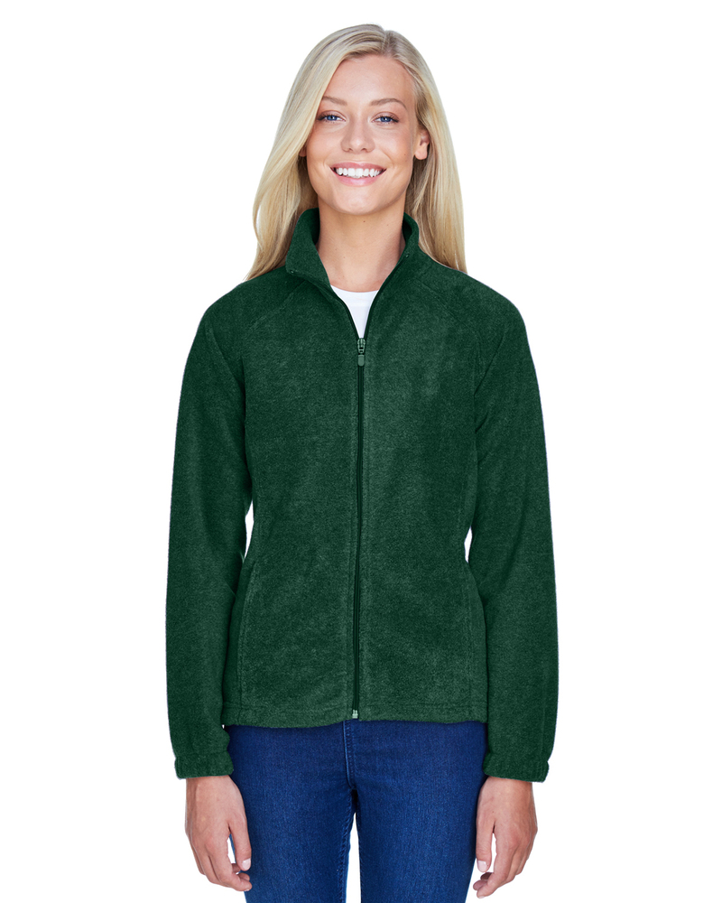 harriton m990w ladies' 8 oz. full-zip fleece Front Fullsize