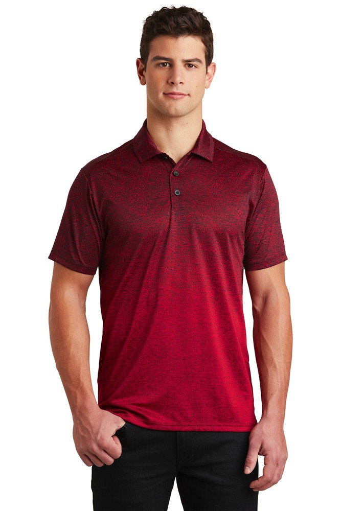 sport-tek st671 ombre heather polo Front Fullsize