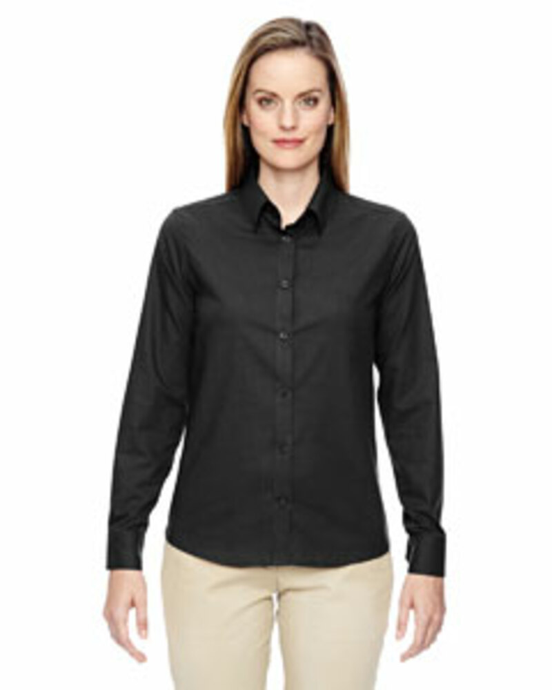 north end 77043 ladies' paramount wrinkle-resistant cotton blend twill checkered shirt Front Fullsize