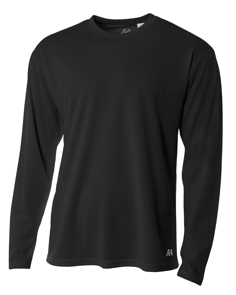 a4 n3253 men's birds-eye mesh long sleeve t-shirt Front Fullsize