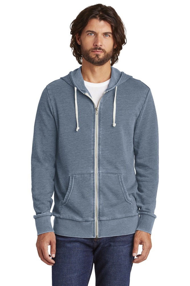 Alternative AA8636 Burnout Laid-Back Zip Hoodie Front Fullsize"