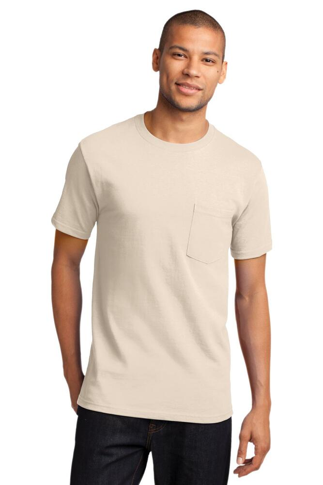 port & company pc61p essential pocket tee Front Fullsize