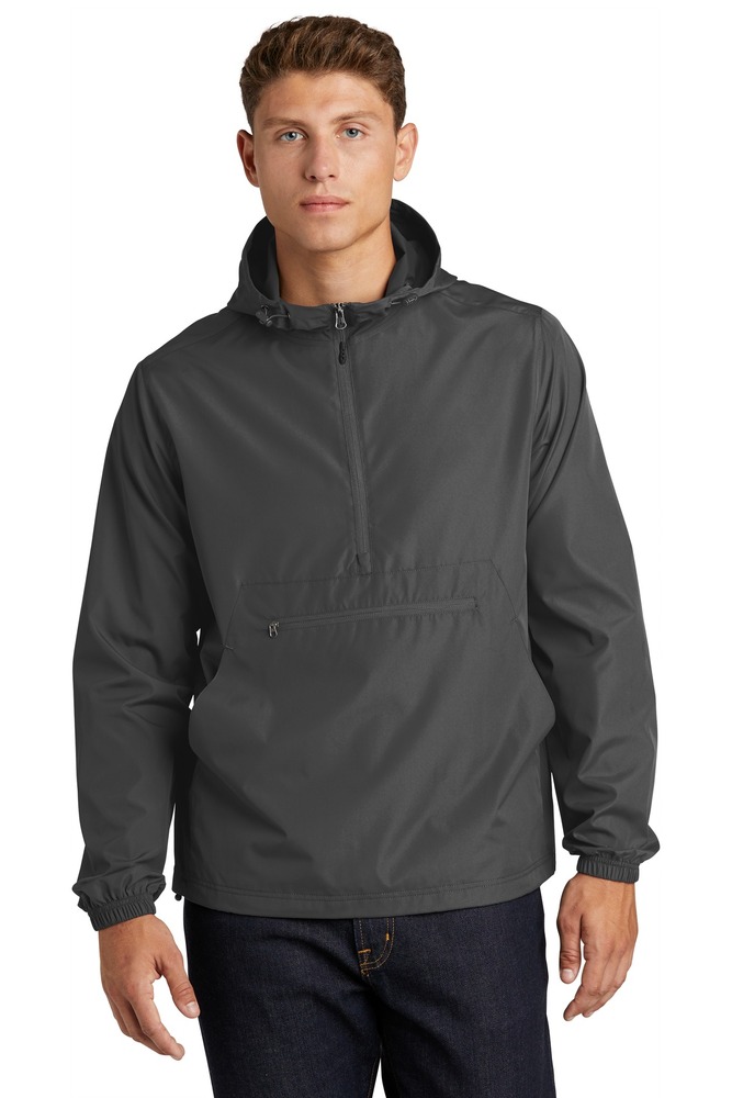 sport-tek jst66 packable anorak Front Fullsize