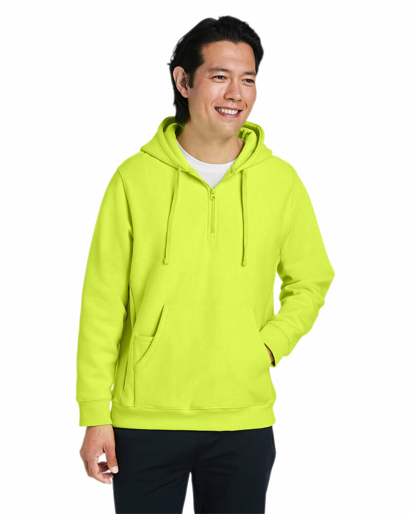 team 365 tt97 unisex zone hydrosport™  heavyweight quarter-zip hooded sweatshirt Front Fullsize