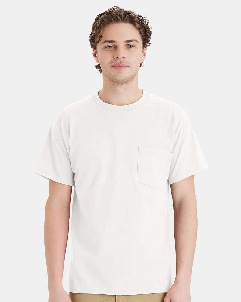 hanes 5290p unisex essential pocket t-shirt Front Fullsize