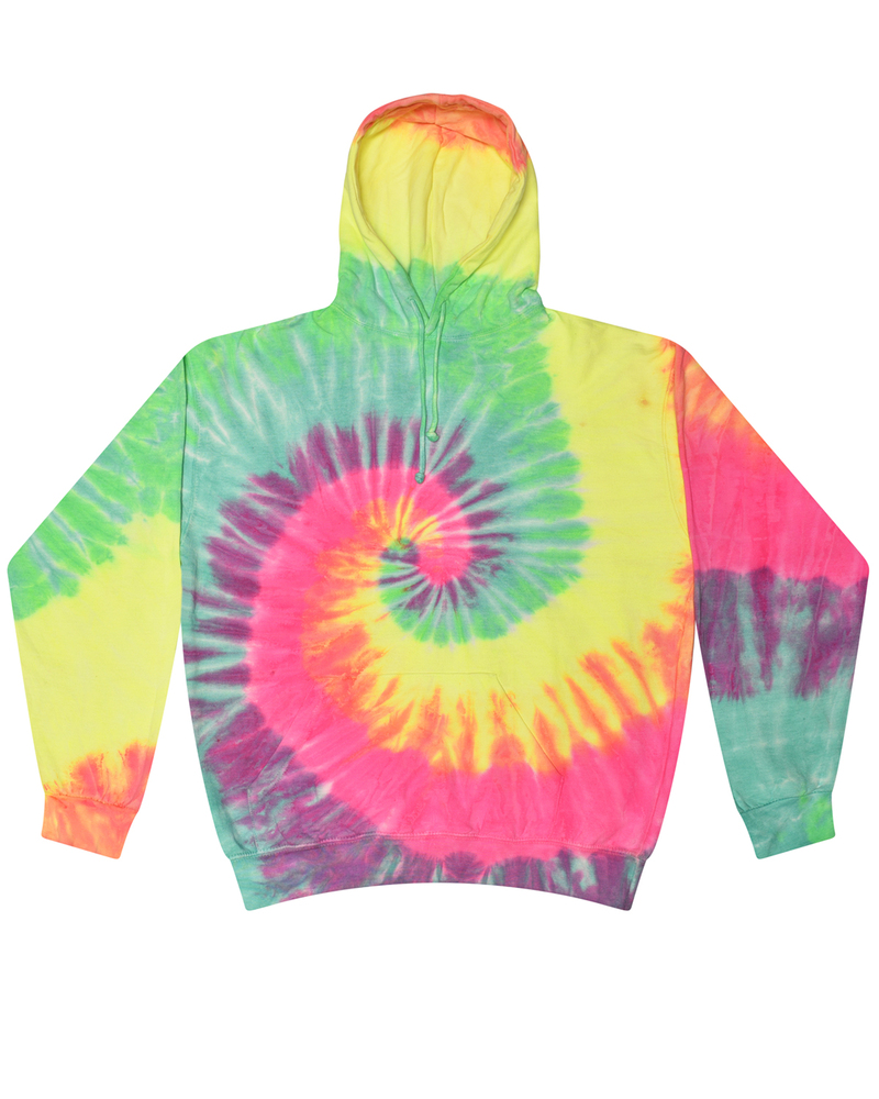 Tie-Dye CD877 Adult Tie-Dyed Pullover Hooded Sweatshirt Front Fullsize"