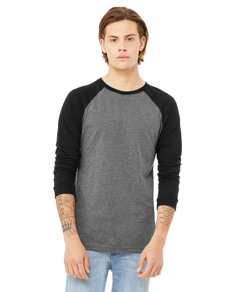 Bella + Canvas 3000C | Men's Jersey Long-Sleeve Baseball T-Shirt ...