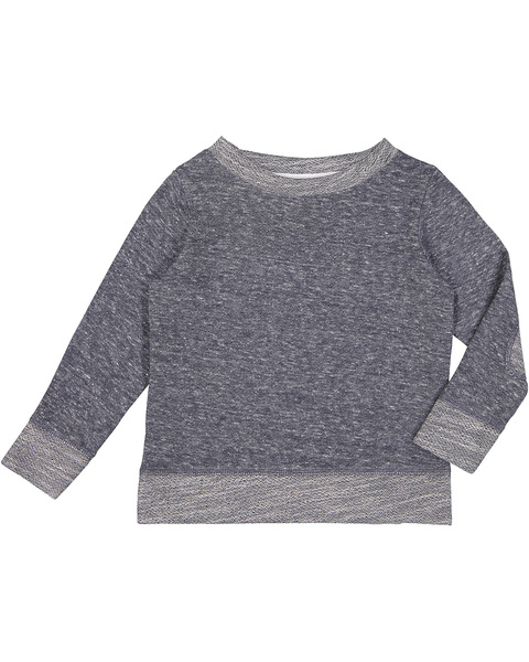 Rabbit Skins RS3379 Toddler Harborside Melange French Terry Crewneck with Elbow Patches