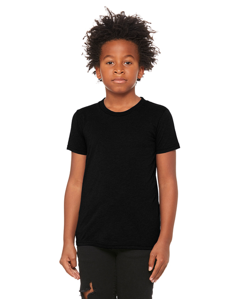 Bella Canvas Youth Triblend Short Sleeve T-Shirt - Solid Navy, Small, 50% Polyester 25% Cotton 25% Rayon - View #7