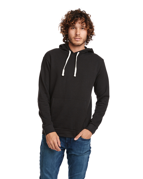 Next Level Men's Pullover Hoodie – Black Fleece Hooded Sweatshirt With Front Pocket (2XL) - View #3