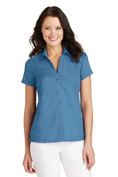 Port Authority L662 | Ladies Textured Camp Shirt | ShirtSpace