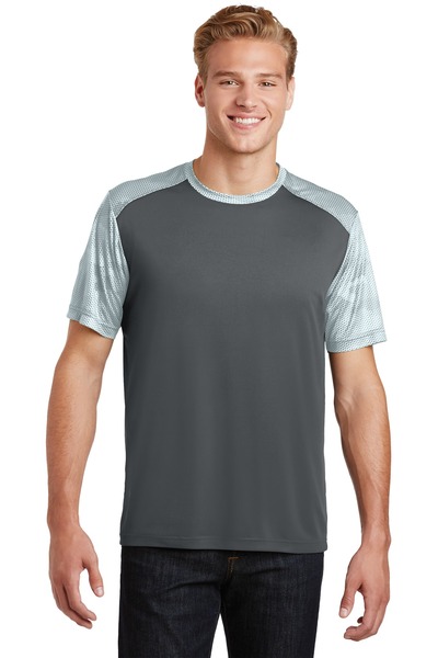 Sport-Tek ST371 | CamoHex Colorblock Tee | ShirtSpace