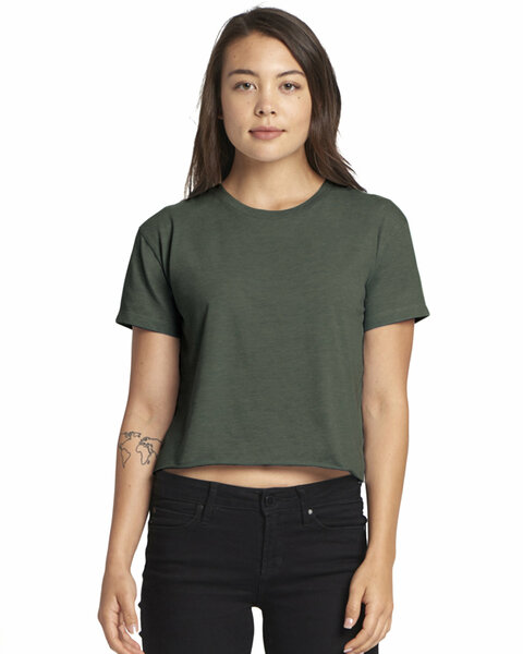 ★DNSR★ Women's Heritage Crop T-Shirt Charcoal Cropped T-Shirt - Charcoal – Hours