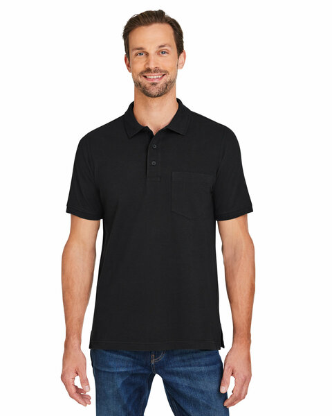 Harriton M205P Men's Valiant Cotton Snag Protect Pocket Polo