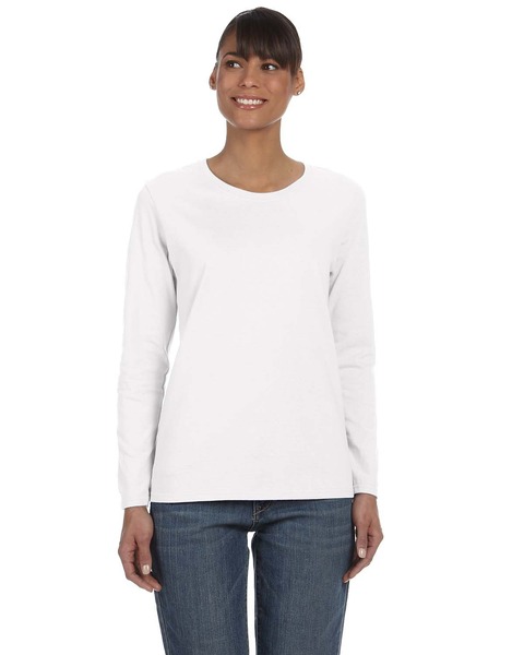 Gildan G540L | Ladies Heavy Cotton ™ 100% Cotton Long Sleeve T-Shirt ...