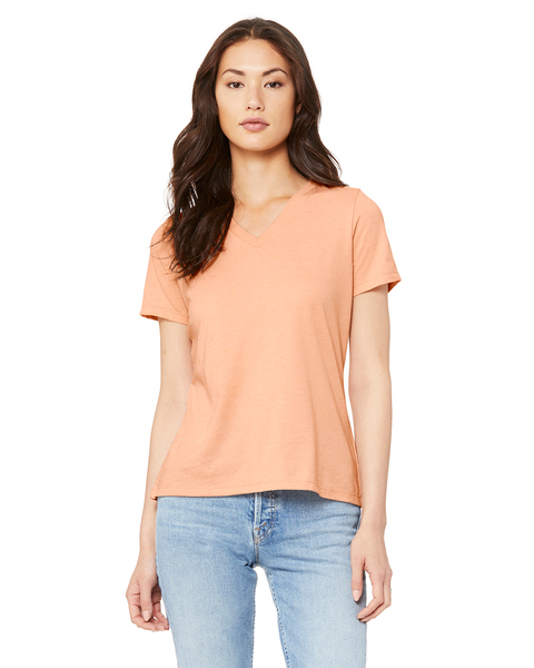 Bella + Canvas 6405CVC | Ladies' Relaxed Heather CVC Jersey V-Neck T ...