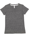 lat 3591 ladies' v-neck harborside melange jersey t-shirt Front Thumbnail