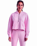 TriDri TD077 Ladies' Alice Half-Zip Hooded Sweatshirt Front Thumbnail