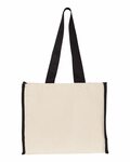 q-tees q1100 14l tote with contrast-color handles Back Thumbnail